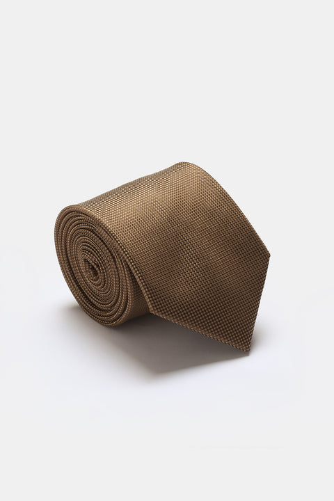 Jacquard Tie 7 cm Beige