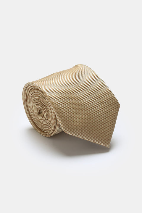 Jacquard Tie 7 cm Beige