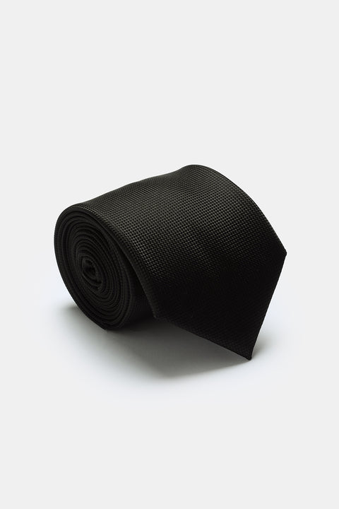 Jacquard Tie 7 cm Black