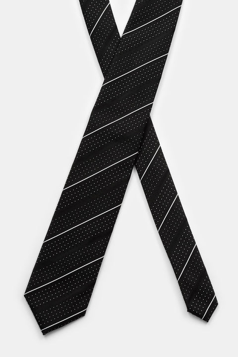 Stripe Tie 7 cm Black