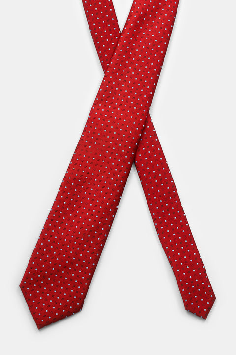 Jacquard Tie 7 cm Red