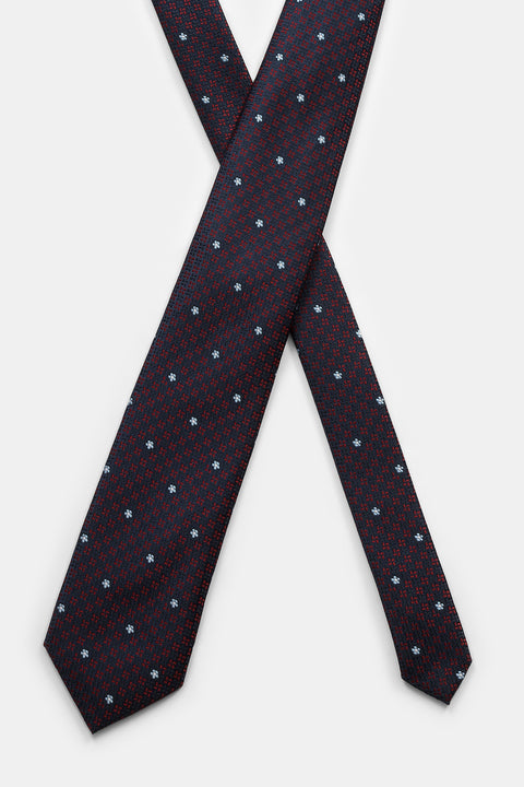 Jacquard Tie 7 cm Dark Blue