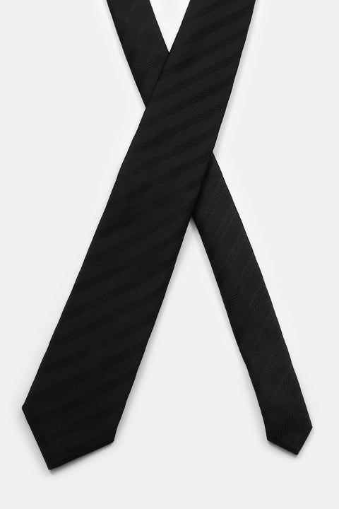 Stripe Tie 7 cm Black
