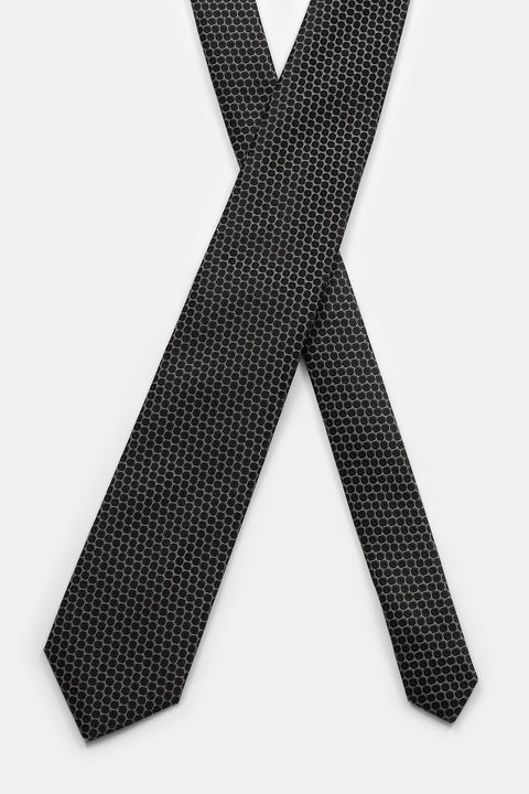 Jacquard Tie 7 cm Black