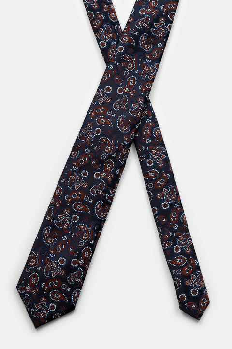 Jacquard Tie 7 cm Dark Blue