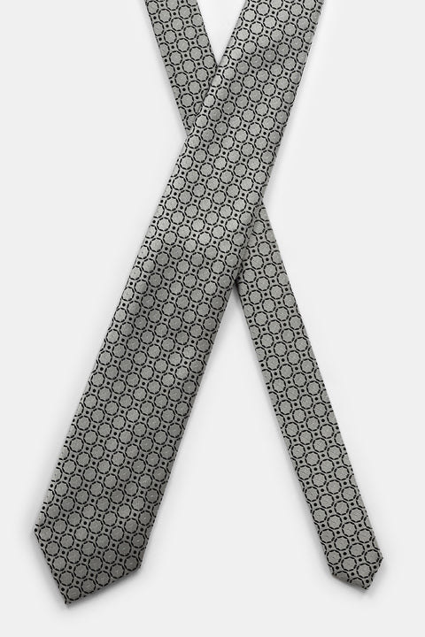 Jacquard Tie 7 cm Gray