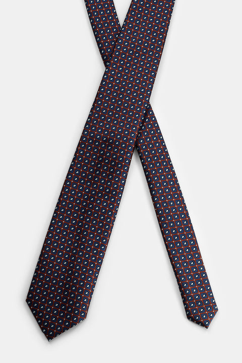 Jacquard Tie 7 cm Dark Blue