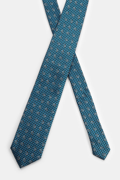 Jacquard Tie 7 cm Blue