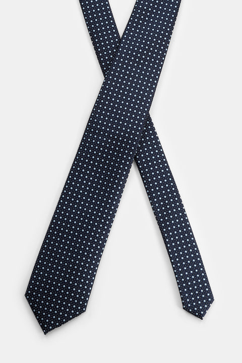 Jacquard Tie 7 cm Dark Blue