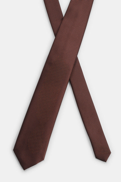 Jacquard Tie 7 cm Brown