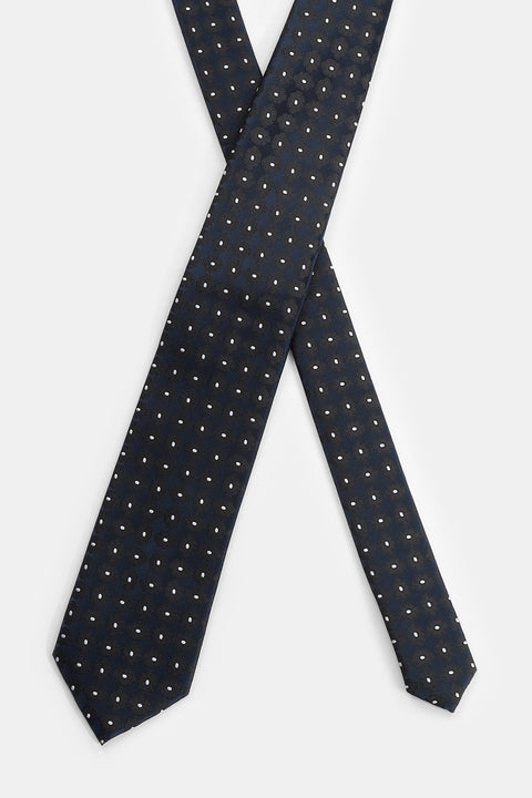 Jacquard Tie 7 cm Dark Blue
