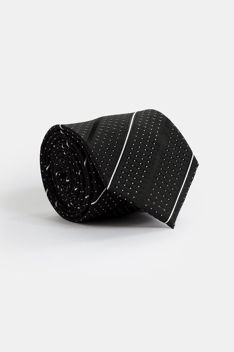 Stripe Tie 7 cm Black