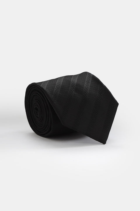 Stripe Tie 7 cm Black