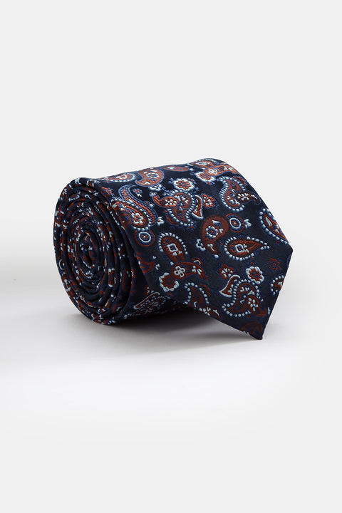 Jacquard Tie 7 cm Dark Blue