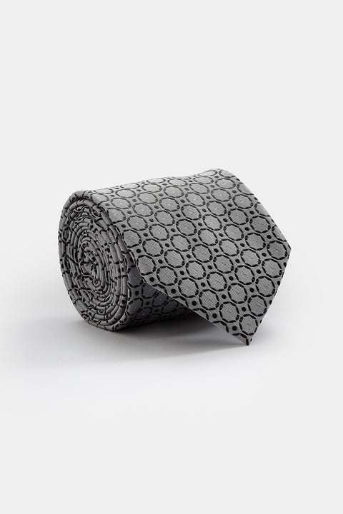 Jacquard Tie 7 cm Gray