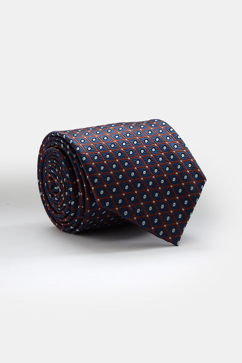 Jacquard Tie 7 cm Dark Blue