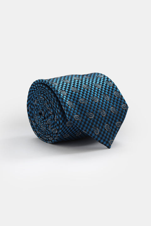Jacquard Tie 7 cm Blue