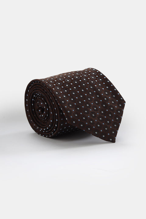 Jacquard Tie 7 cm Brown