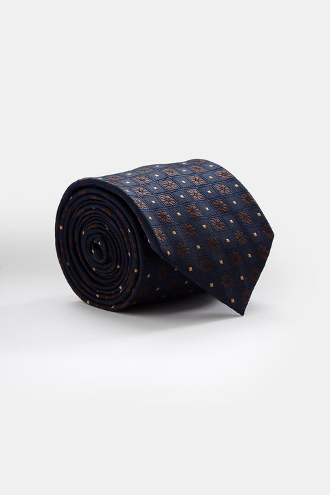 Jacquard Tie 7 cm Dark Blue