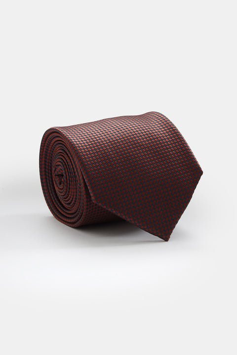 Jacquard Tie 7 cm Brown