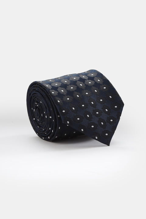 Jacquard Tie 7 cm Dark Blue