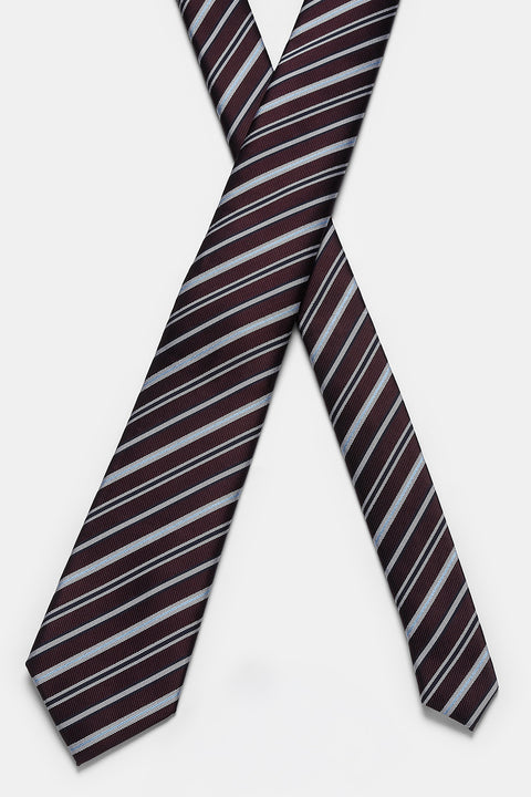Stripe Tie 7 cm Brown