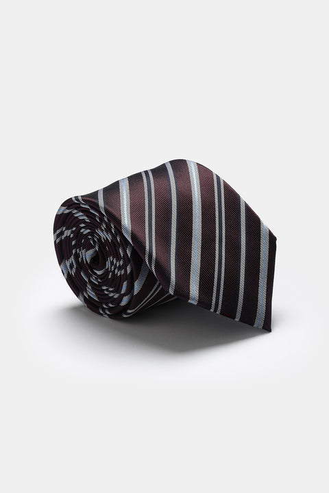 Stripe Tie 7 cm Brown