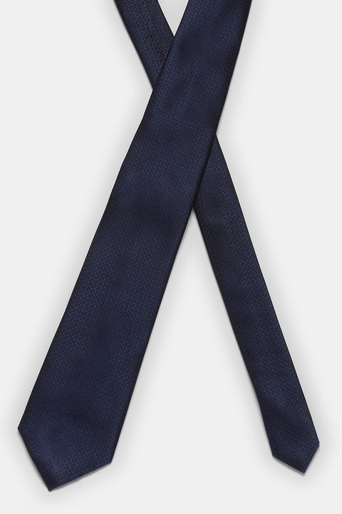 Jacquard Tie 7 cm Dark Blue
