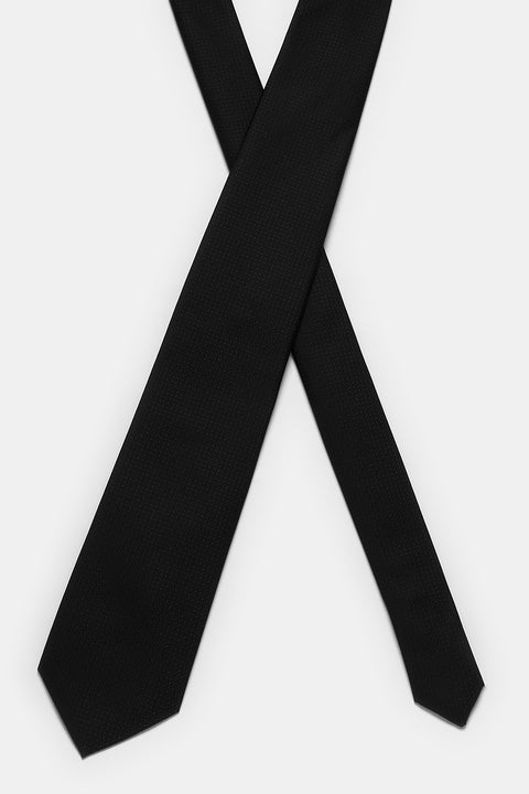 Jacquard Tie 7 cm Black
