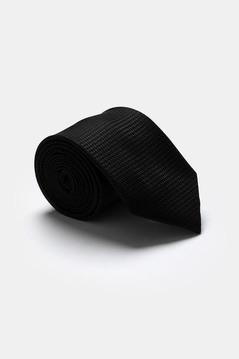 Jacquard Tie 7 cm Black