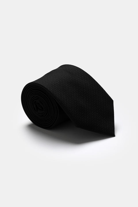Jacquard Tie 7 cm Black