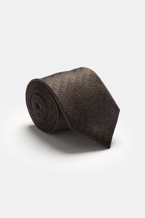 Jacquard Tie 7 cm Brown