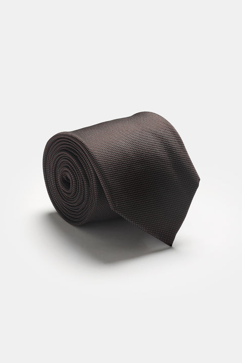 Jacquard Tie 7 cm Brown
