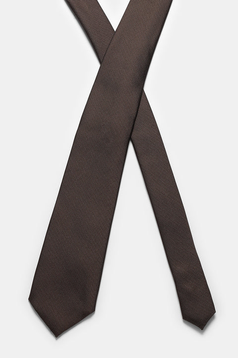 Jacquard Tie 7 cm Brown