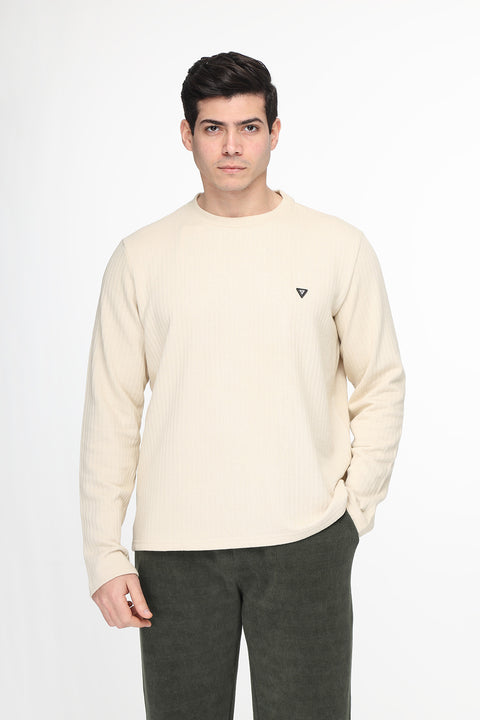 Regular Fit Sweat Shirt Beige