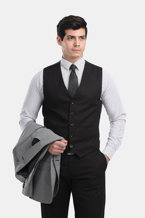 Slim Straight Fit Suit Light Gray