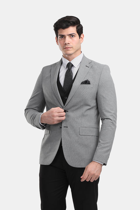 Slim Straight Fit Suit Light Gray