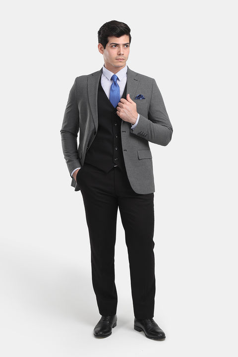 Slim Straight Fit Suit Gray