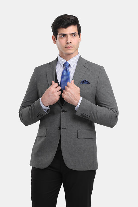 Slim Straight Fit Suit Gray