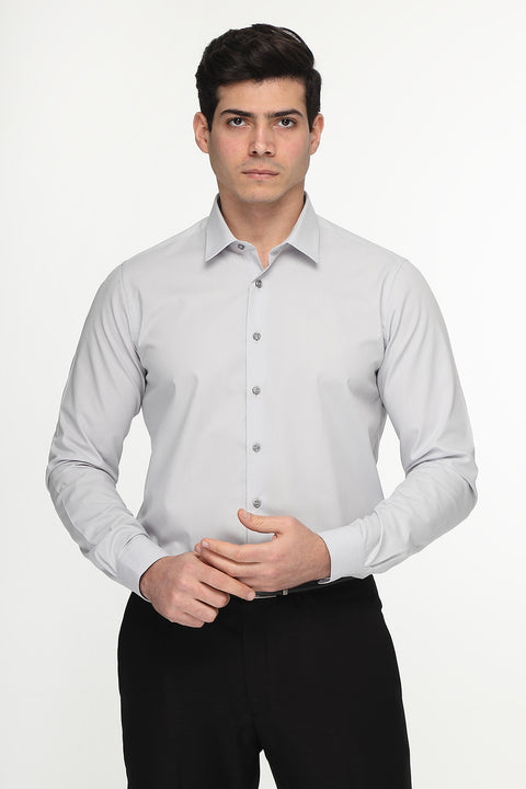 Classic Shirt Slim Fit Shirt Light Gray