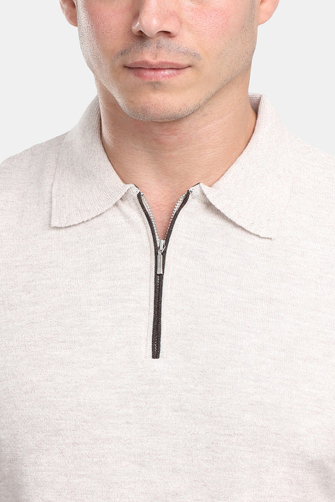 Polo Shirt Regular Fit Knitted Beige