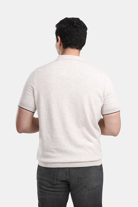 Polo Shirt Regular Fit Knitted Beige