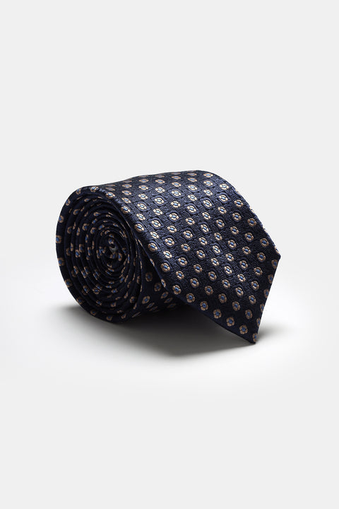 Jacquard Tie 7 cm Dark Blue