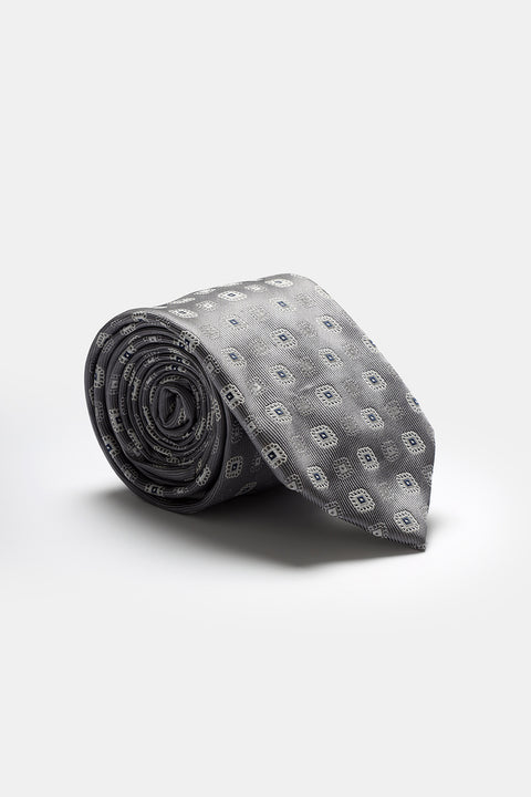 Jacquard Tie 7 cm Gray