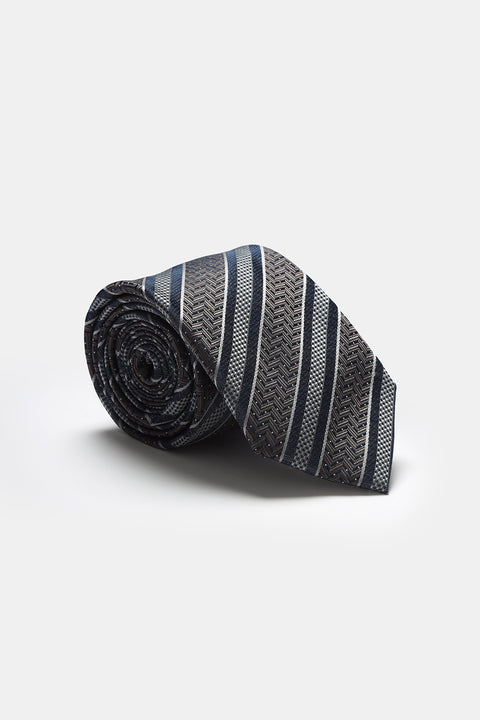 Stripe Tie 7 cm Gray