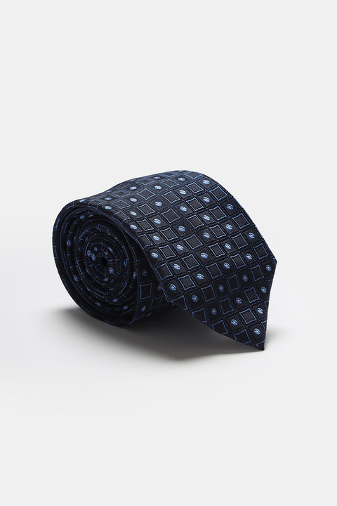 Jacquard Tie 7 cm Dark Blue