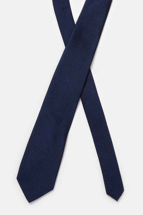 Jacquard Tie 7 cm Dark Blue