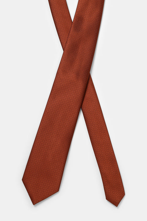 Jacquard Tie 7 cm Orange