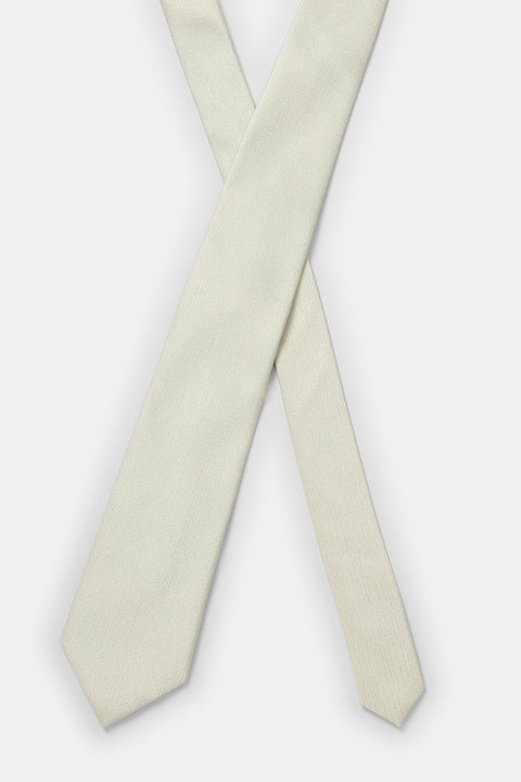 Jacquard Tie 7 cm Off White