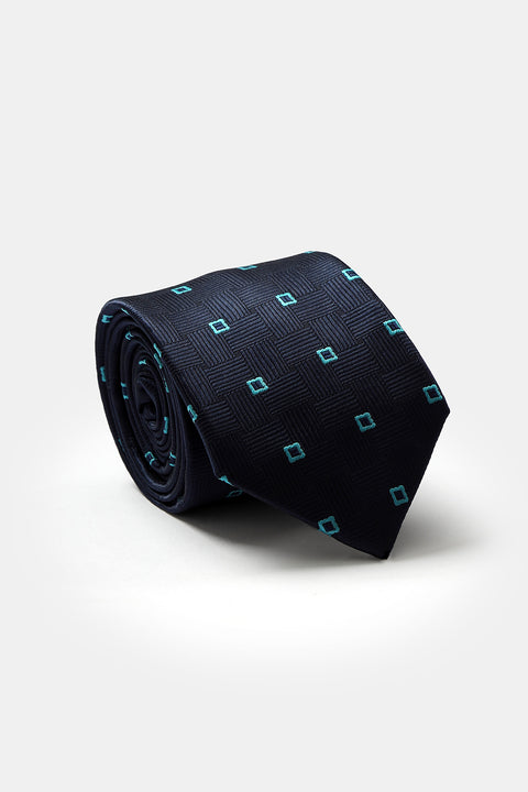 Jacquard Tie 7 cm Dark Blue